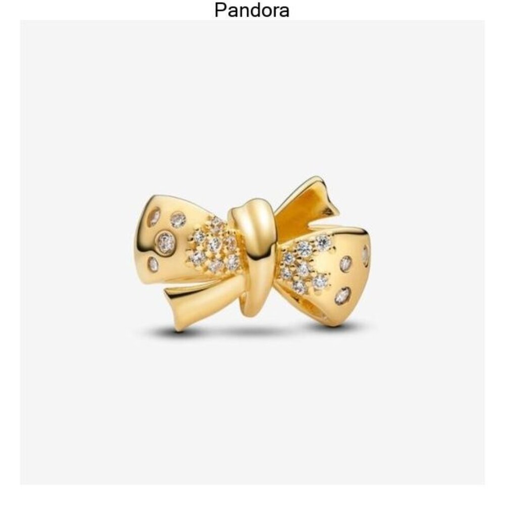 Authentic Sparkling Bow Pandora Charm